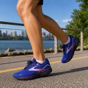 Brooks Ghost 15 Running Shoes Women's 7 Blue Pink 1203801B469 Road Athletic